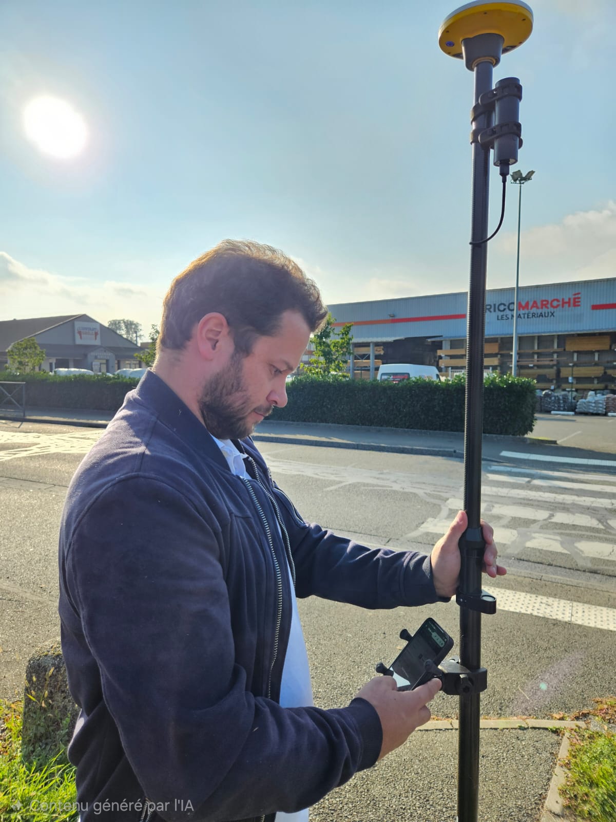 IZItopo App sur Android — interface de levé topographique terrain avec récepteur GNSS RTK